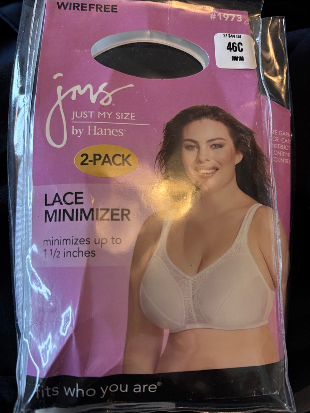 Just My Size Women’s Lace Minimizer Bra - White (1) only one in pack never worn